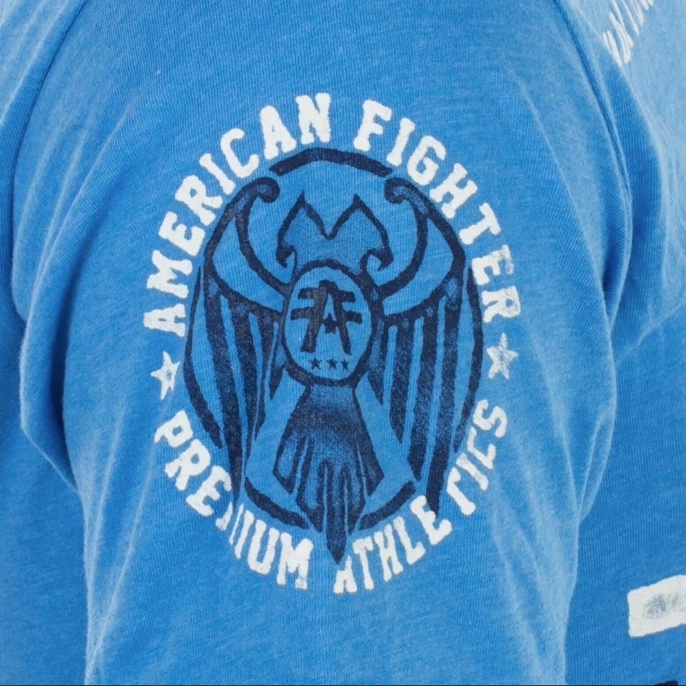 AMERICAN FIGHTER North Carolina Blue Athletic Fit Men Crewneck T-shirt L-3XL NWT - Picture 10 of 10